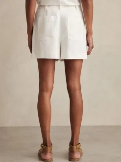 Shorts|Reiss - Ashby Linnen Shorts Wit