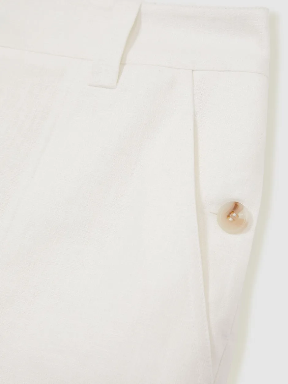 Shorts|Reiss - Ashby Linnen Shorts Wit