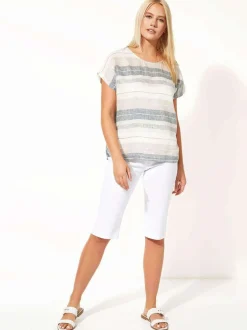 Shorts|Roman Wit - - Knielange stretchshort