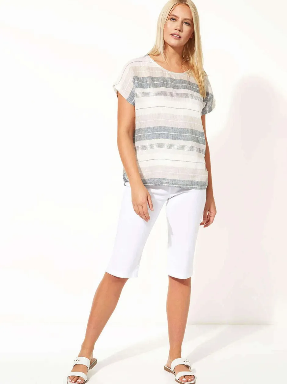 Shorts|Roman Wit - - Knielange stretchshort