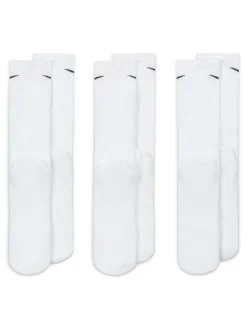 Sokken|Sokken*Nike - Ronde hals - Everyday set van 3 paar verzachte sokken met boord Wit