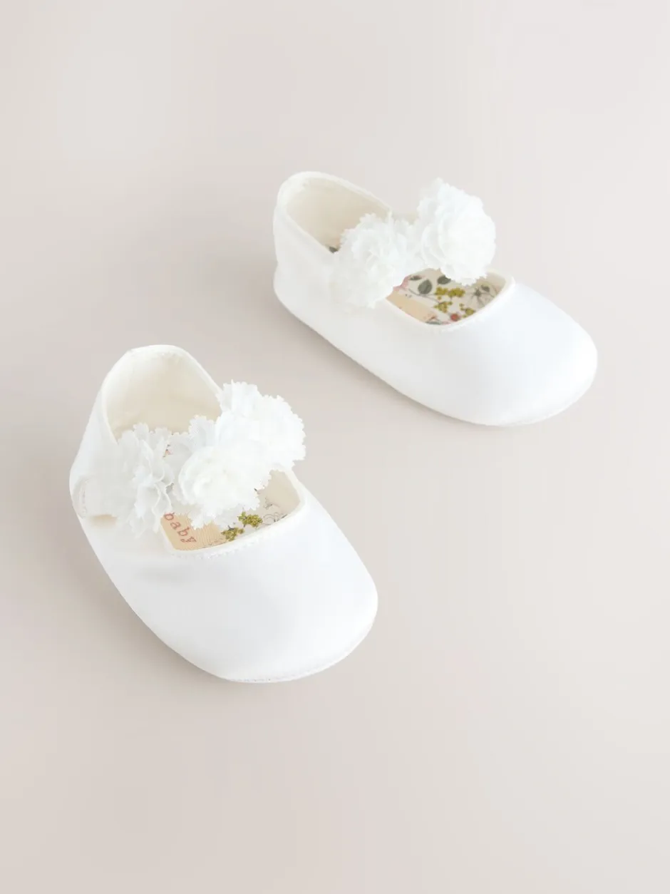 Gelegenheidskleding|Next Wit - Satin Baby Corsage Shoes (0-24mths)
