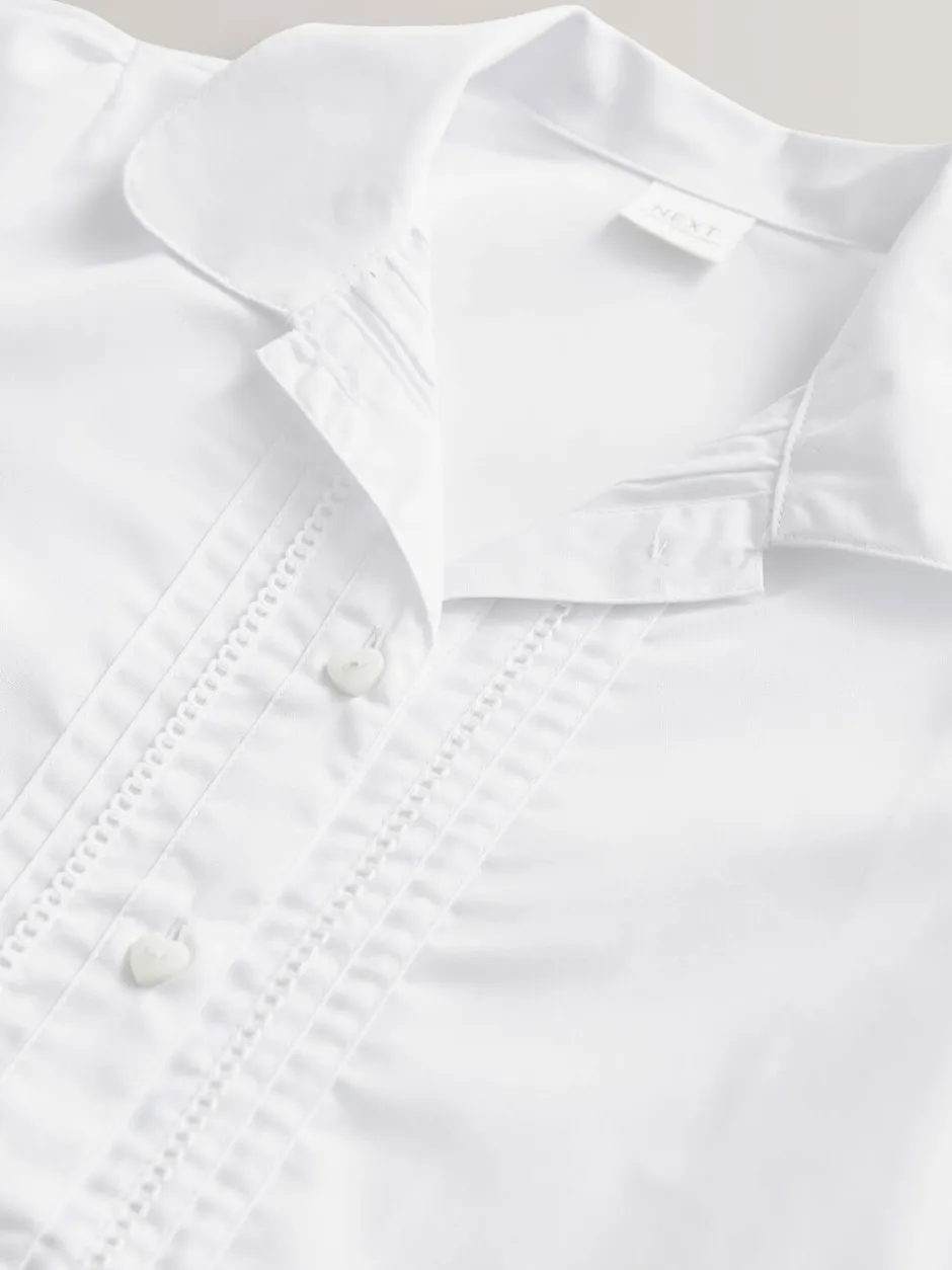 Schoolkleding|Overhemden En Blouses*Next Wit - Schoolblouse met lange mouwen en kantafwerking (3-14 jr)