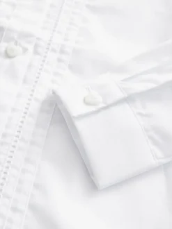 Schoolkleding|Overhemden En Blouses*Next Wit - Schoolblouse met lange mouwen en kantafwerking (3-14 jr)