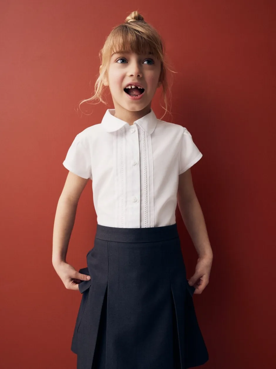 Overhemden En Blouses*Next - Schoolblouse met pofmouwen en kantafwerking (3-14 jr) Wit