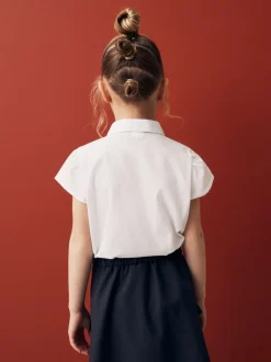 Overhemden En Blouses*Next - Schoolblouse met pofmouwen en kantafwerking (3-14 jr) Wit