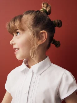 Overhemden En Blouses*Next - Schoolblouse met pofmouwen en kantafwerking (3-14 jr) Wit