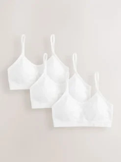 Alle Ondergoed|Next Wit - Seamfree Strappy Crop Tops with Removable Lightly Padded Cups 3 Pack (7-16yrs)