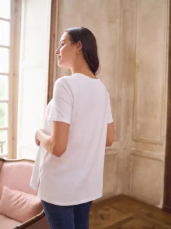 Loungewear|Tops En T-Shirts|Seraphine - Maternity Short Sleeve Cotton Modal T-Shirt Wit