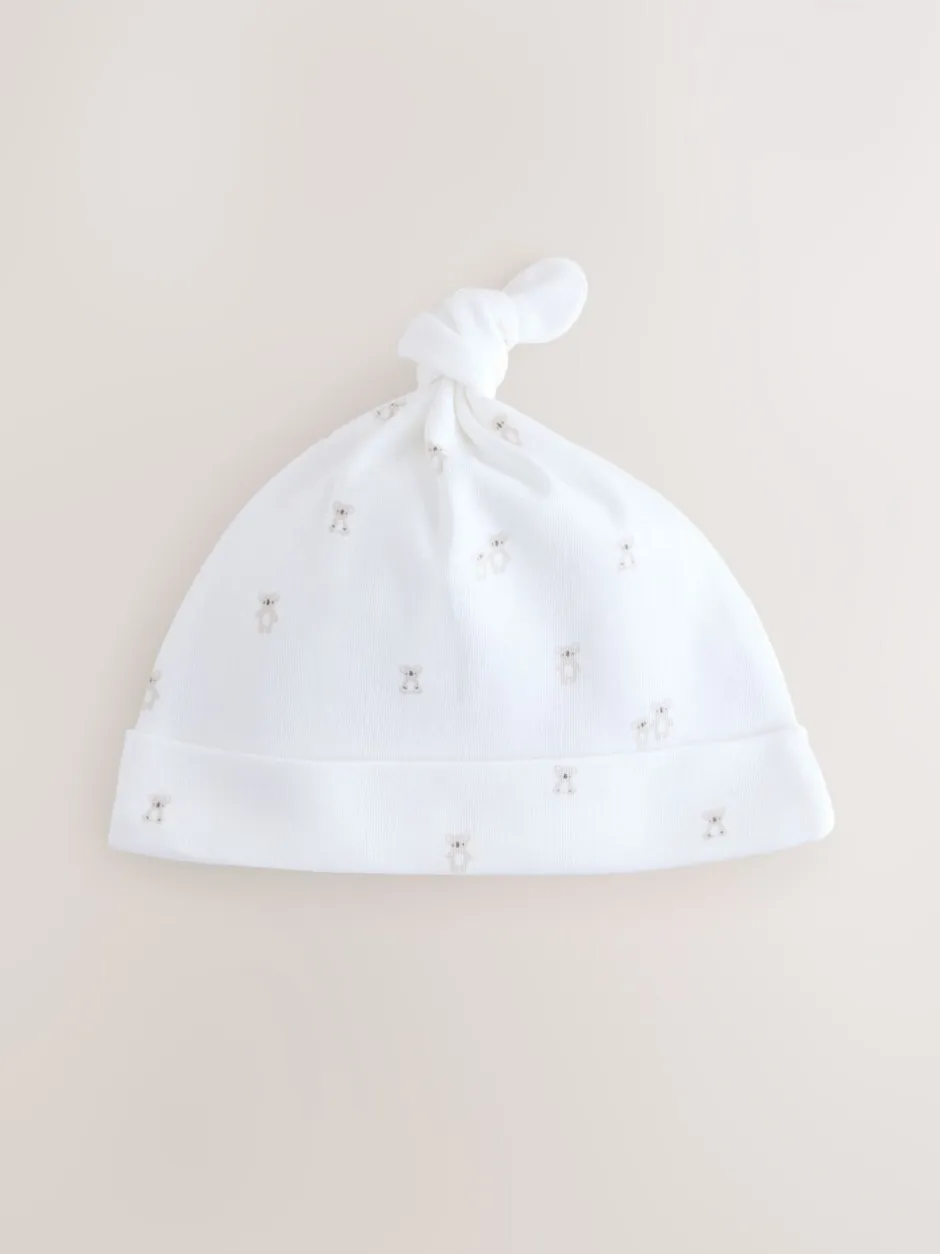 Mutsjes En Antikrabwantjes*Next Wit - Set van 3 babymutsen met gestrikte bovenkant (0-12 mnd)