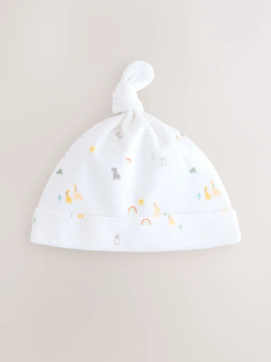 Mutsjes En Antikrabwantjes*Next Wit - Set van 3 babymutsen met gestrikte bovenkant (0-12 mnd)