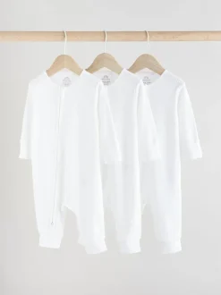 Babypakjes En Babypyjama's|Next Wit - Set van 3 babypyjama's zonder voetjes met tweewegrits van 100% katoen (0mnd -2jr)