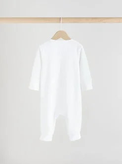 Babypakjes En Babypyjama's|Next Wit - Set van 3 babypyjama's zonder voetjes met tweewegrits van 100% katoen (0mnd -2jr)