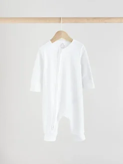 Babypakjes En Babypyjama's|Next Wit - Set van 3 babypyjama's zonder voetjes met tweewegrits van 100% katoen (0mnd -2jr)