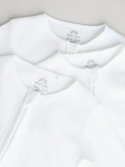 Babypakjes En Babypyjama's|Next Wit - Set van 3 babypyjama's zonder voetjes met tweewegrits van 100% katoen (0mnd -2jr)