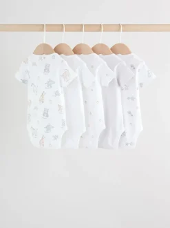 Rompertjes En Hemdjes|Rompertjes En Hemdjes*Next Wit - Set van 5 babyrompertjes met korte mouwen