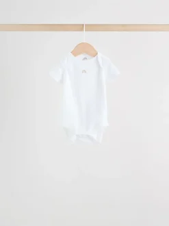Rompertjes En Hemdjes|Rompertjes En Hemdjes*Next Wit - Set van 5 babyrompertjes met korte mouwen
