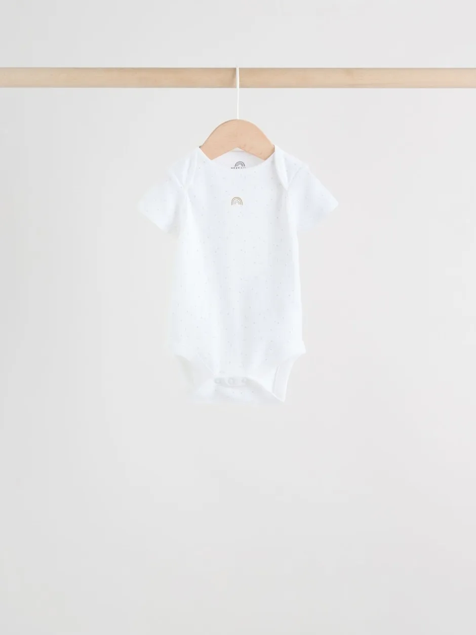 Rompertjes En Hemdjes|Rompertjes En Hemdjes*Next Wit - Set van 5 babyrompertjes met korte mouwen