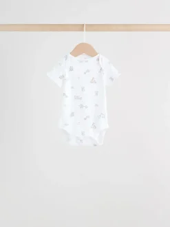 Rompertjes En Hemdjes|Rompertjes En Hemdjes*Next Wit - Set van 5 babyrompertjes met korte mouwen