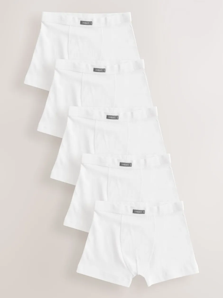 Ondergoed|Next - Set van 5 boxershorts met zachte tailleband (1,5-16 jr) Wit