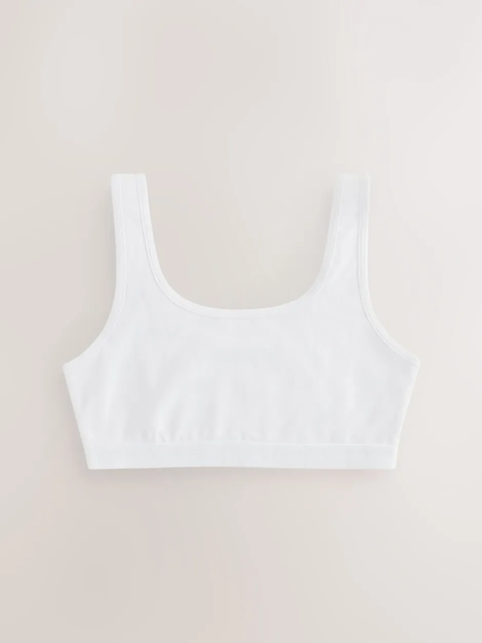 Alle Ondergoed*Next Wit - Set van 3 crop tops met diepe ronde hals (5 - 16 jr)