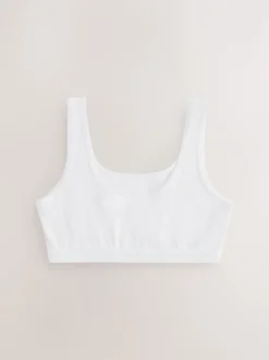 Alle Ondergoed*Next Wit - Set van 3 crop tops met diepe ronde hals (5 - 16 jr)
