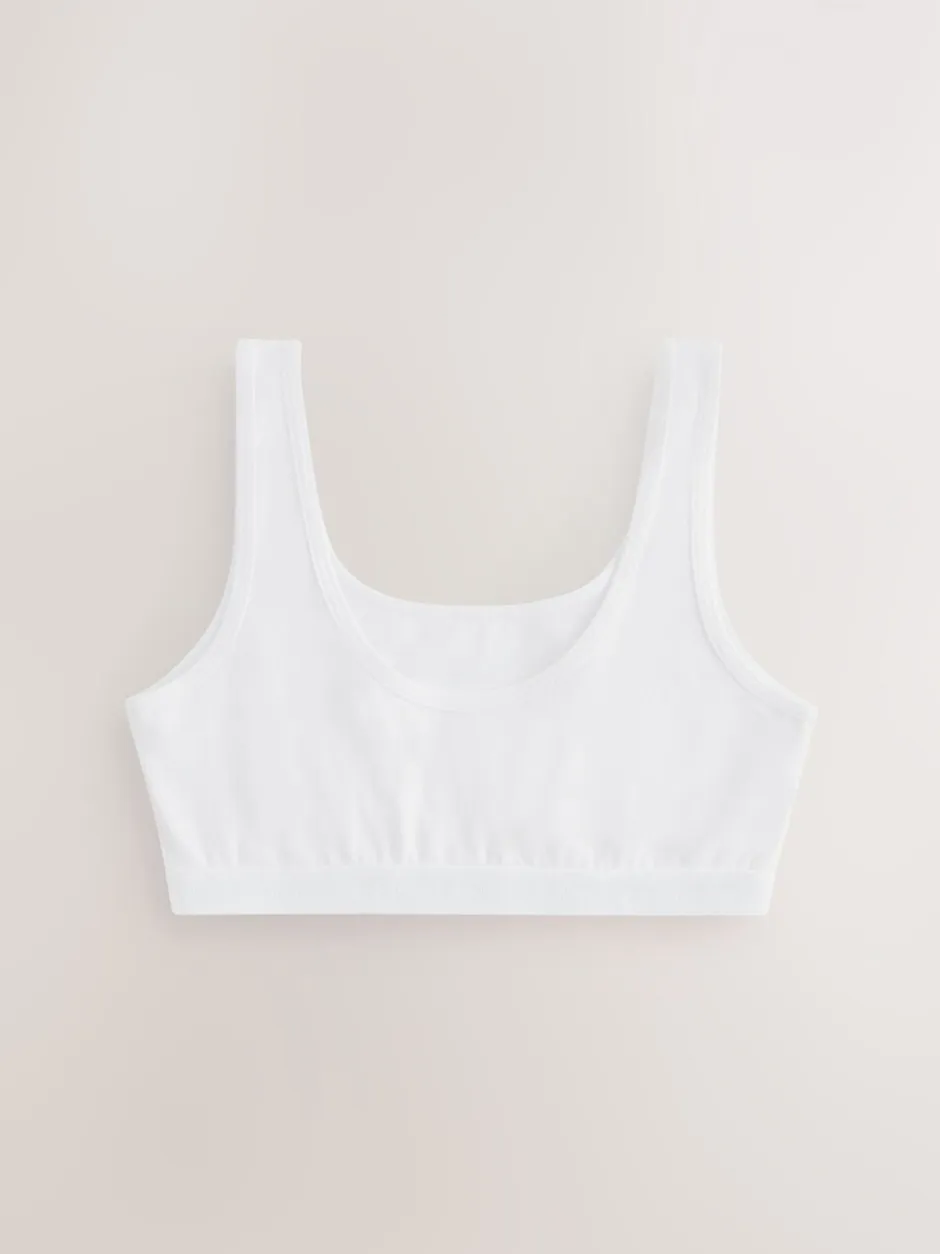 Alle Ondergoed*Next Wit - Set van 3 crop tops met diepe ronde hals (5 - 16 jr)