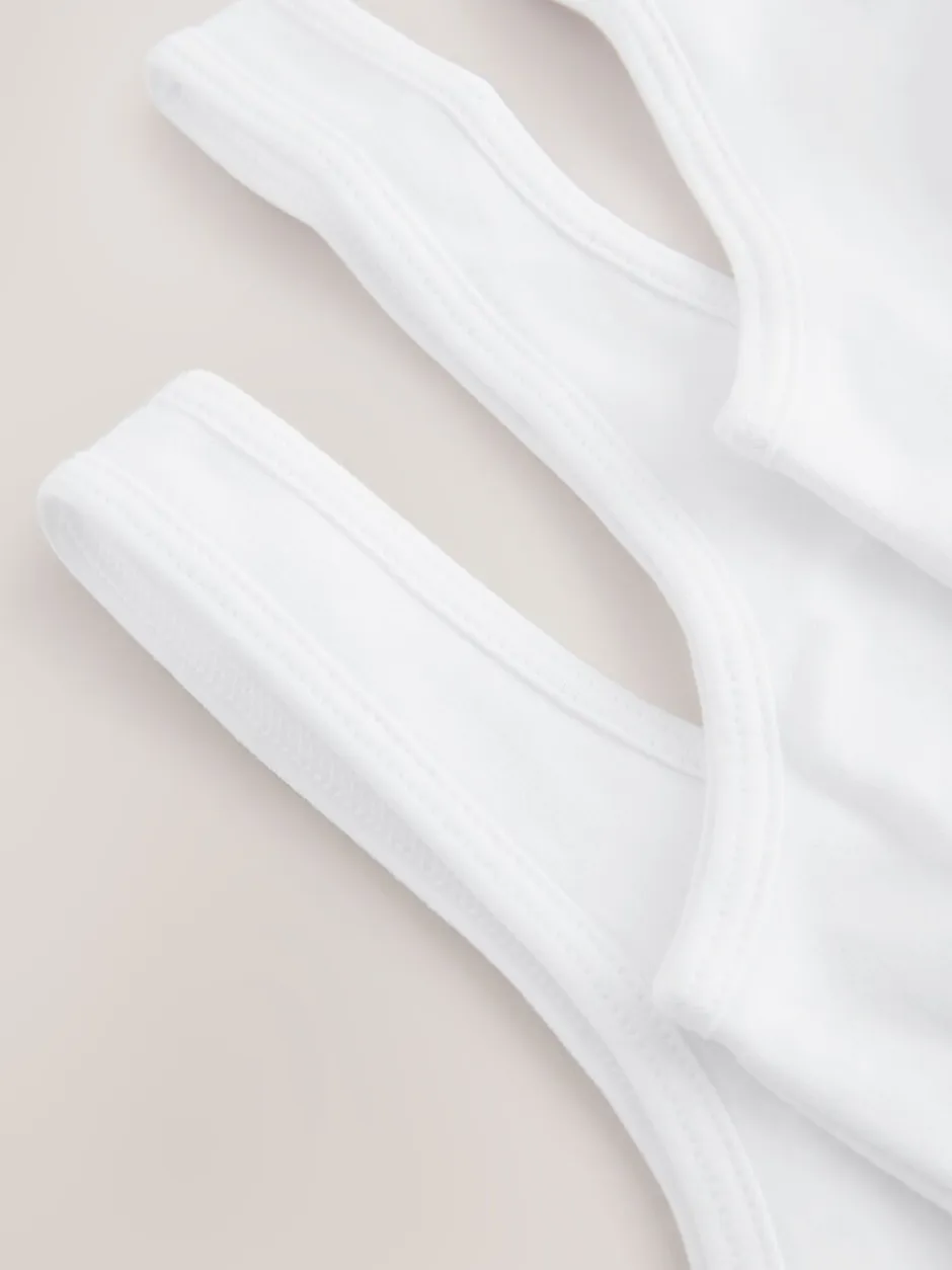 Alle Ondergoed*Next Wit - Set van 3 crop tops met diepe ronde hals (5 - 16 jr)