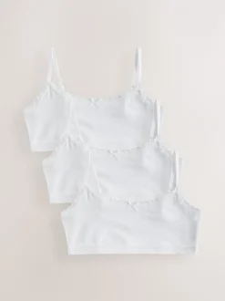 Alle Ondergoed*Next Wit - Set van 3 crop tops met bandjes (5 - 16 jr)