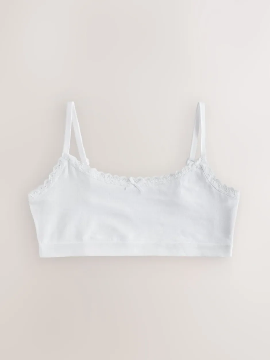 Alle Ondergoed*Next Wit - Set van 3 crop tops met bandjes (5 - 16 jr)