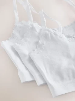 Alle Ondergoed*Next Wit - Set van 3 crop tops met bandjes (5 - 16 jr)