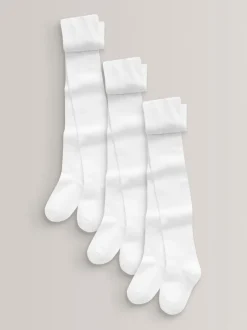 Sokken En Panty's|Sokken En Panty's*Next Wit - Set van 3 katoenrijke schoolmaillots
