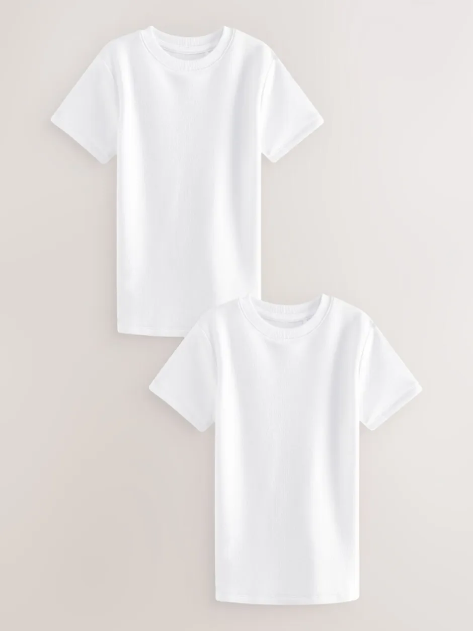 Ondergoed|Schoolkleding*Next - Set van 2 thermische T-shirts met korte mouwen (2-16jr) Wit