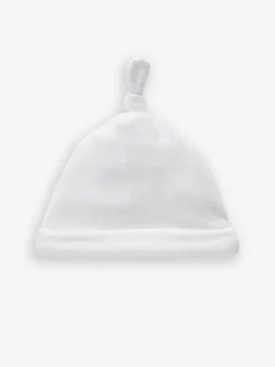 Mutsjes En Antikrabwantjes|Next Wit - Set van 2 velours babyhoeden met gestrikte bovenkant (0-12mnd)