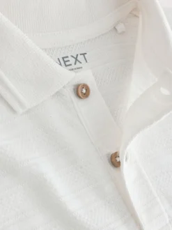 Shorts*Next Wit - Set van poloshirt met textuur en korte mouwen en shorts (3 mnd - 7 jr)