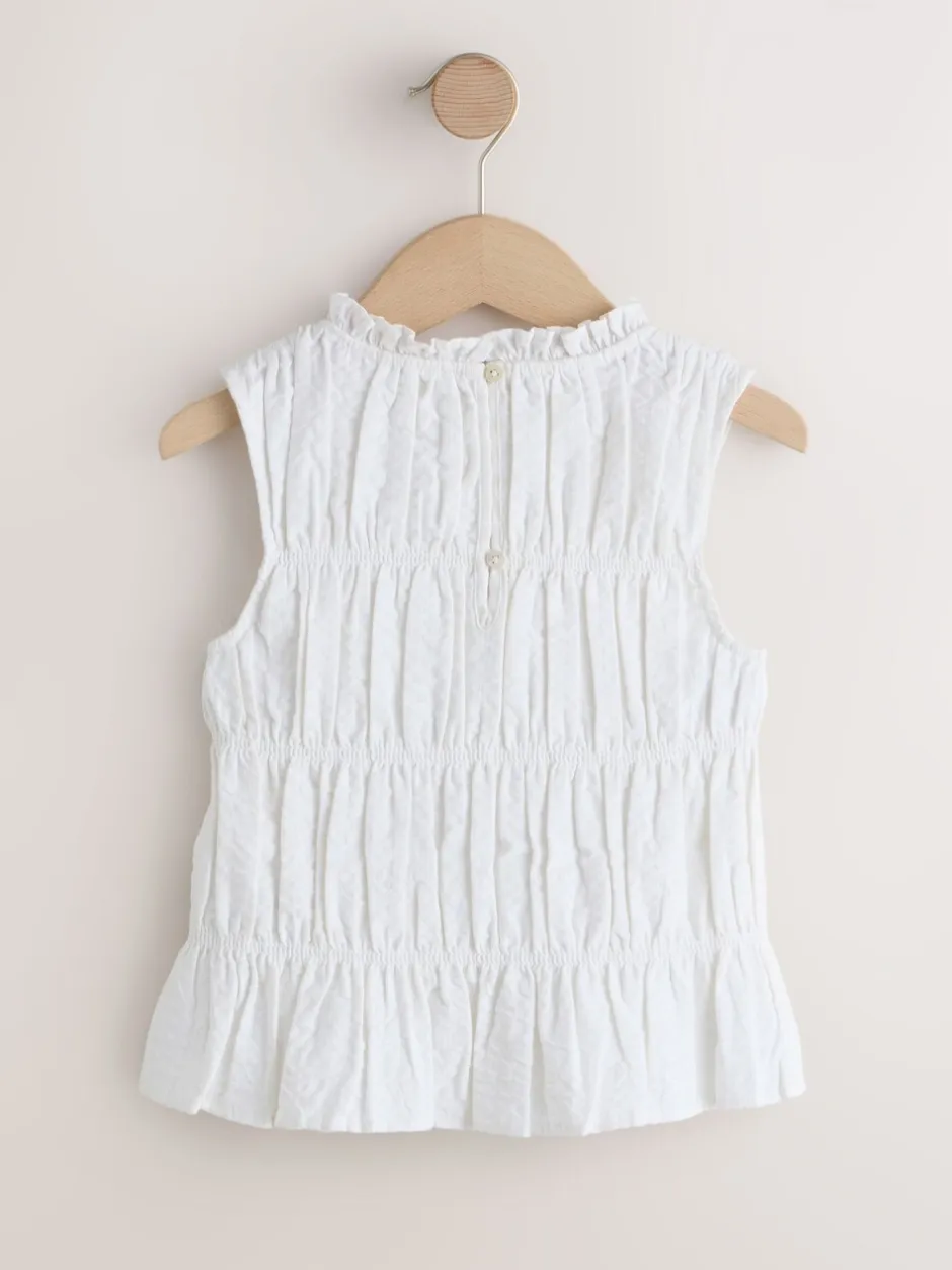 Overhemden En Blouses|Next - Shirred Sleeveless Blouse (3-16yrs) Wit