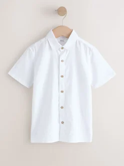 Shirts*Next - Shirt met korte mouwen van linnenmix (3-16jr) Wit