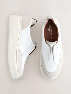 Sneakers*Next Wit - Signature leren instapsneakers met dikke zool en plateauzool