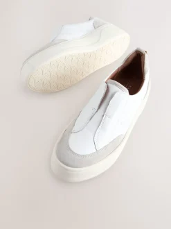 Sneakers*Next Wit - Signature leren instapsneakers met dikke zool en plateauzool