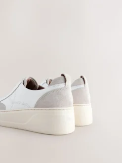 Sneakers*Next Wit - Signature leren instapsneakers met dikke zool en plateauzool