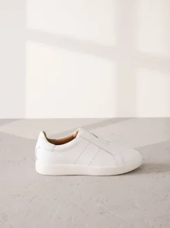 Sneakers|Next - Signature Premium Leather Laceless Slip-On Trainers Wit