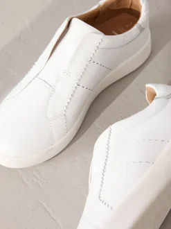 Sneakers|Next - Signature Premium Leather Laceless Slip-On Trainers Wit