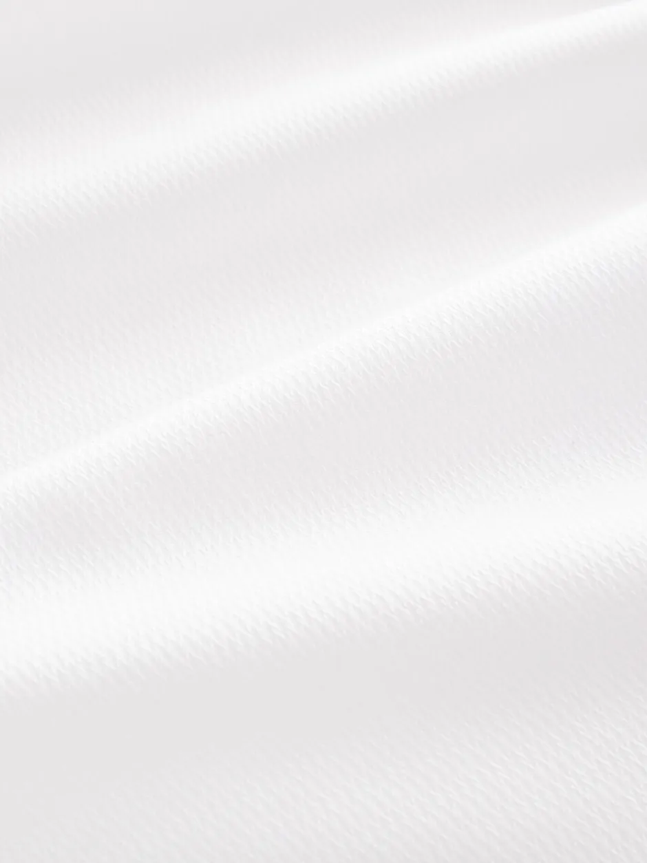 Formele Overhemden|Next - Slim Fit - Eenvoudig te strijken slim fit overhemd met textuur en dubbele manchetten Wit