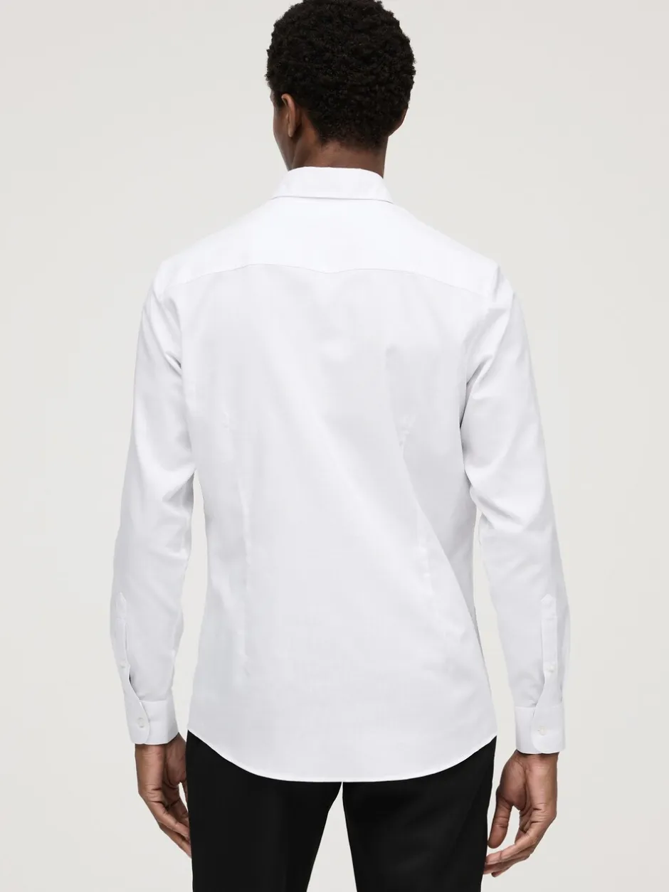 Formele Overhemden|Shirts*Next Wit - Slim Fit - Gemakkelijk te strijken Oxford overhemd met doorlopende knopen