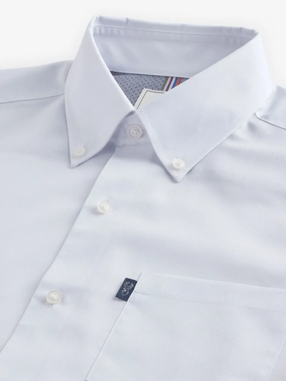 Formele Overhemden|Next - Slim Fit - Gemakkelijk te strijken Oxford overhemd met korte mouwen en knopen Wit