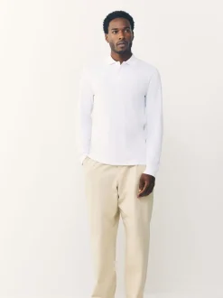 Poloshirts*Next - Slim Fit - Piqué polo met lange mouwen Wit