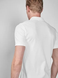 Poloshirts|T-Shirts En Hemden|Next Wit - Slim Fit - Piqué poloshirt met korte mouwen