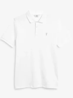 Poloshirts|T-Shirts En Hemden|Next Wit - Slim Fit - Piqué poloshirt met korte mouwen