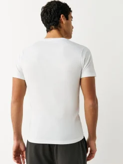 Ondergoed|Ondergoed|Next - Slim Fit - Set van 2 100% katoenen T-shirts met laagjes Wit