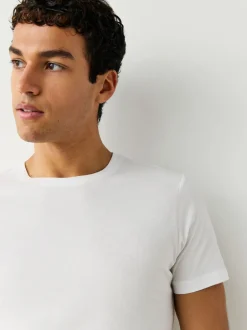 Ondergoed|Ondergoed|Next - Slim Fit - Set van 2 100% katoenen T-shirts met laagjes Wit